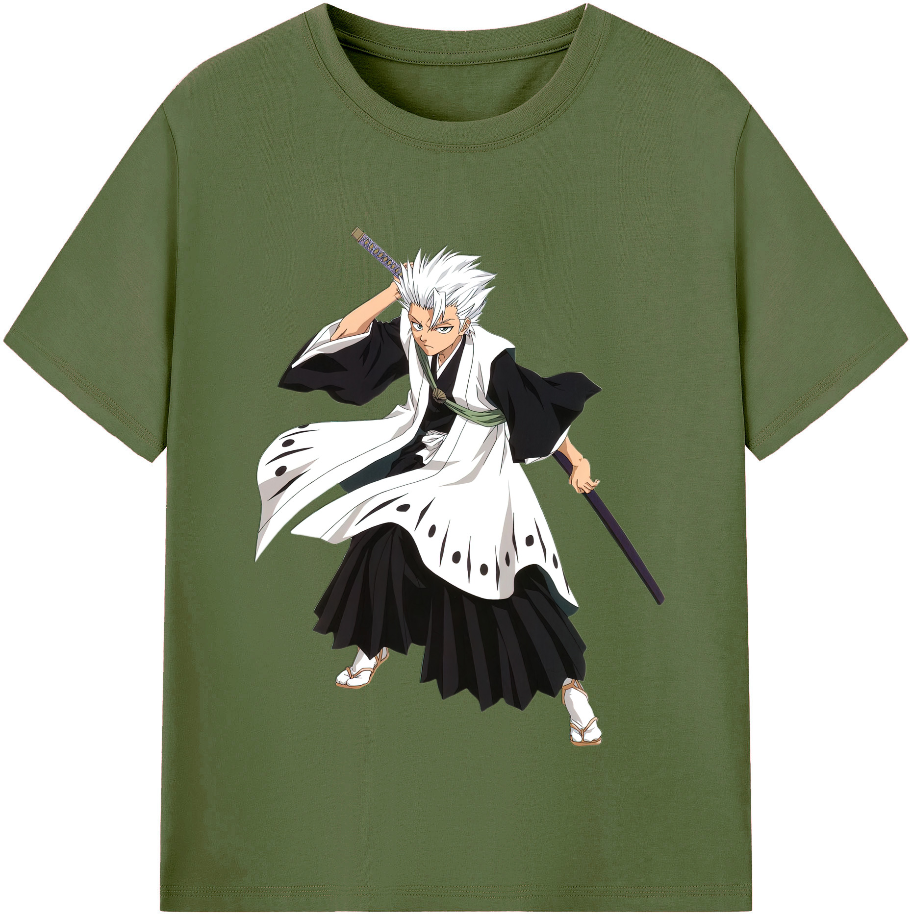 （画像用） ブリーチ 日番谷冬獅郎（ひつがや とうしろう） BLEACH Hitsugaya Toushirou 綿100％半袖Tシャツ（フロントプリント）